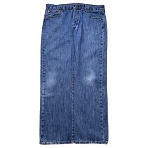 Y2K Levis 501 XX Jeans Mens 36x29 Button Fly Straight Leg Distressed Blue Wash